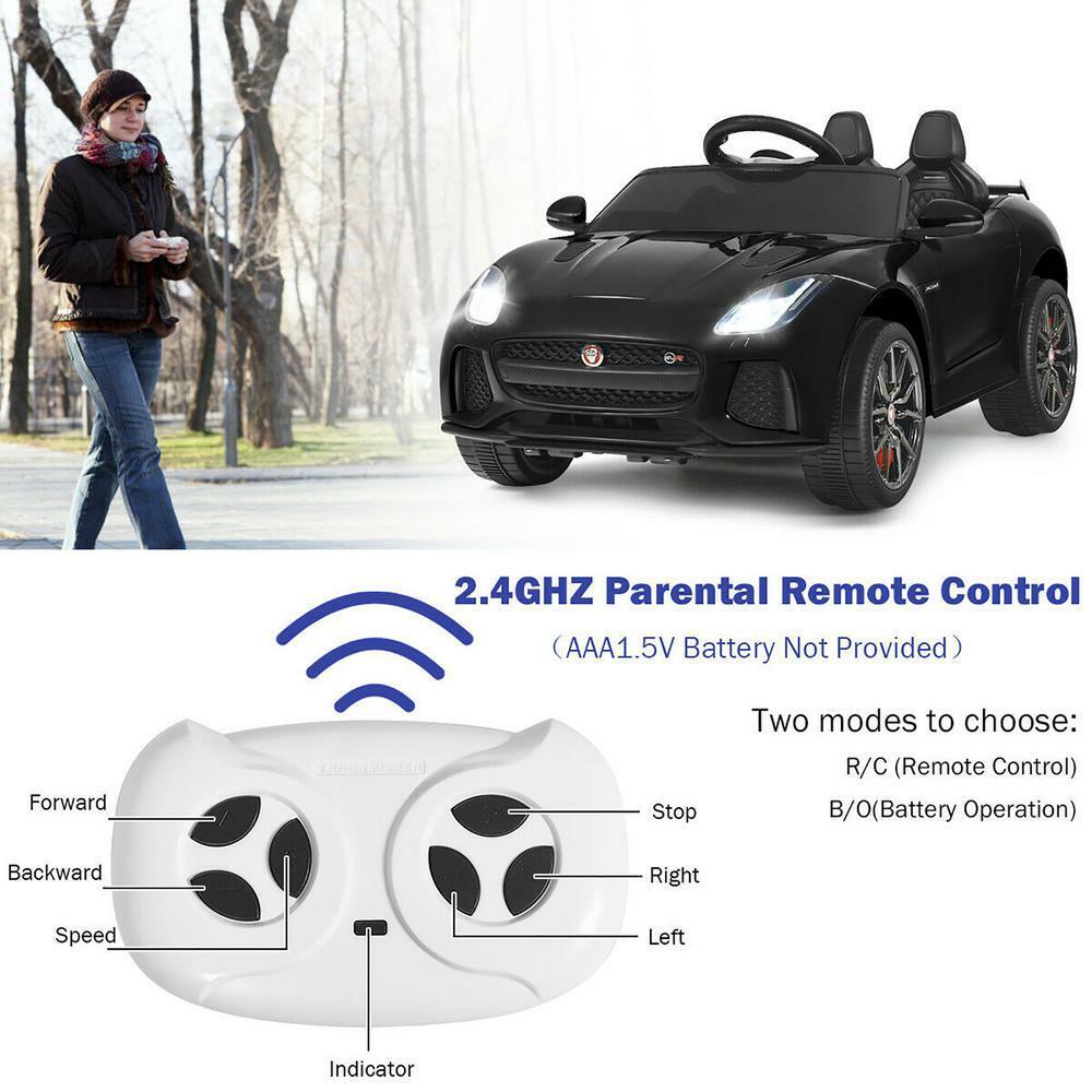 Jaguar F Type SVR 12V Licensed Ride-On Car with MP3 Player for Kids - Black