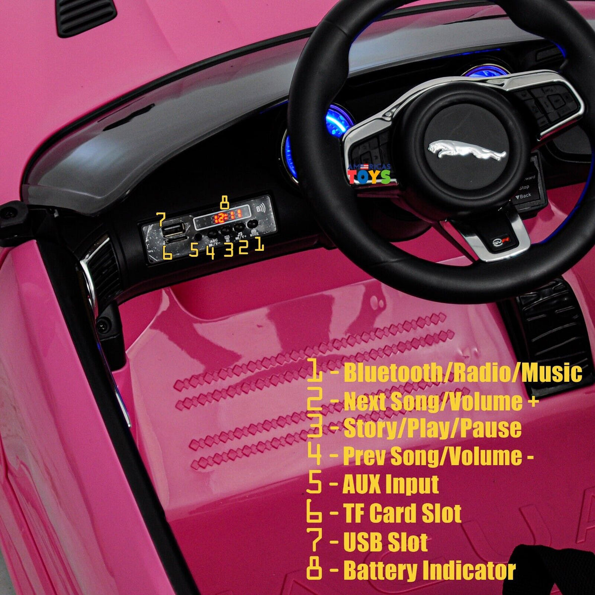 Jaguar R/C Car Toy with MP3 Player for Kids - Available in Multiple Colors