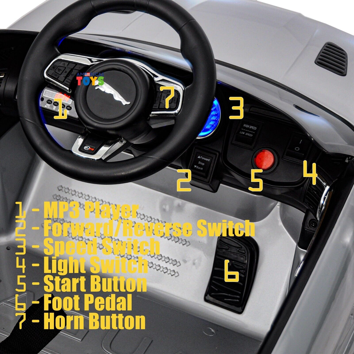 Jaguar R/C Car Toy with MP3 Player for Kids - Available in Multiple Colors