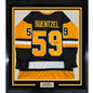 Framed Autographed/Signed Jake Guentzel 35x39 Pittsburgh Black Hockey Jersey JSA COA