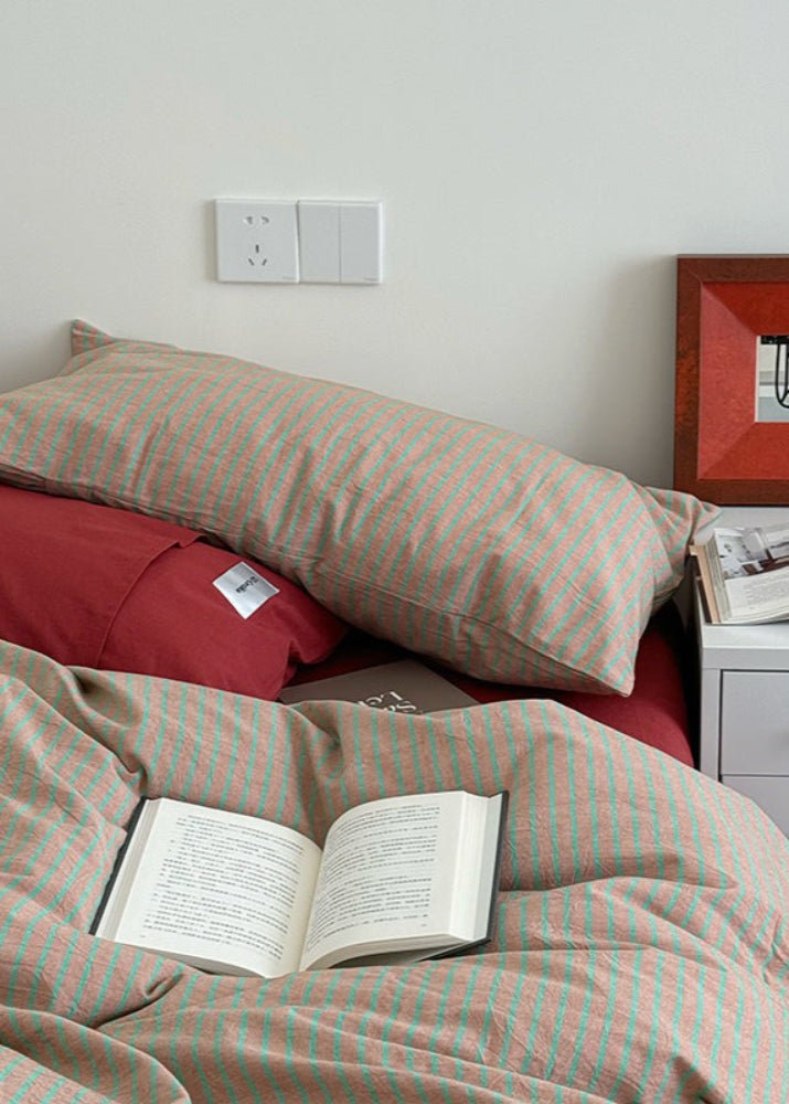 James Striped Bedding Set / Orange
