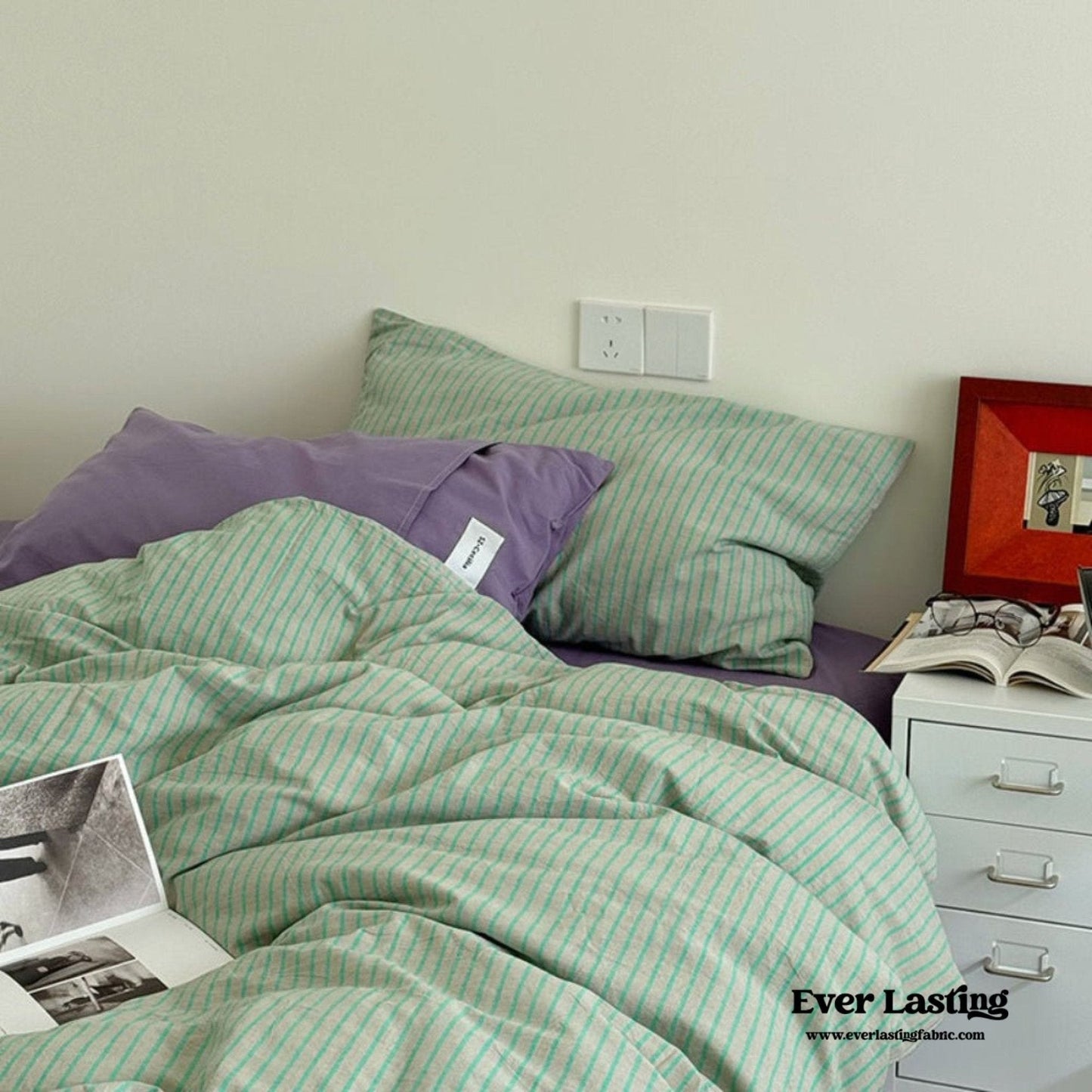 James Striped Bedding Set / Green