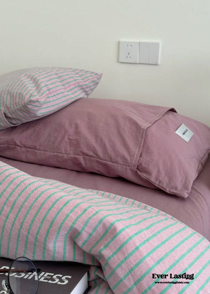 James Striped Bedding Set / Green