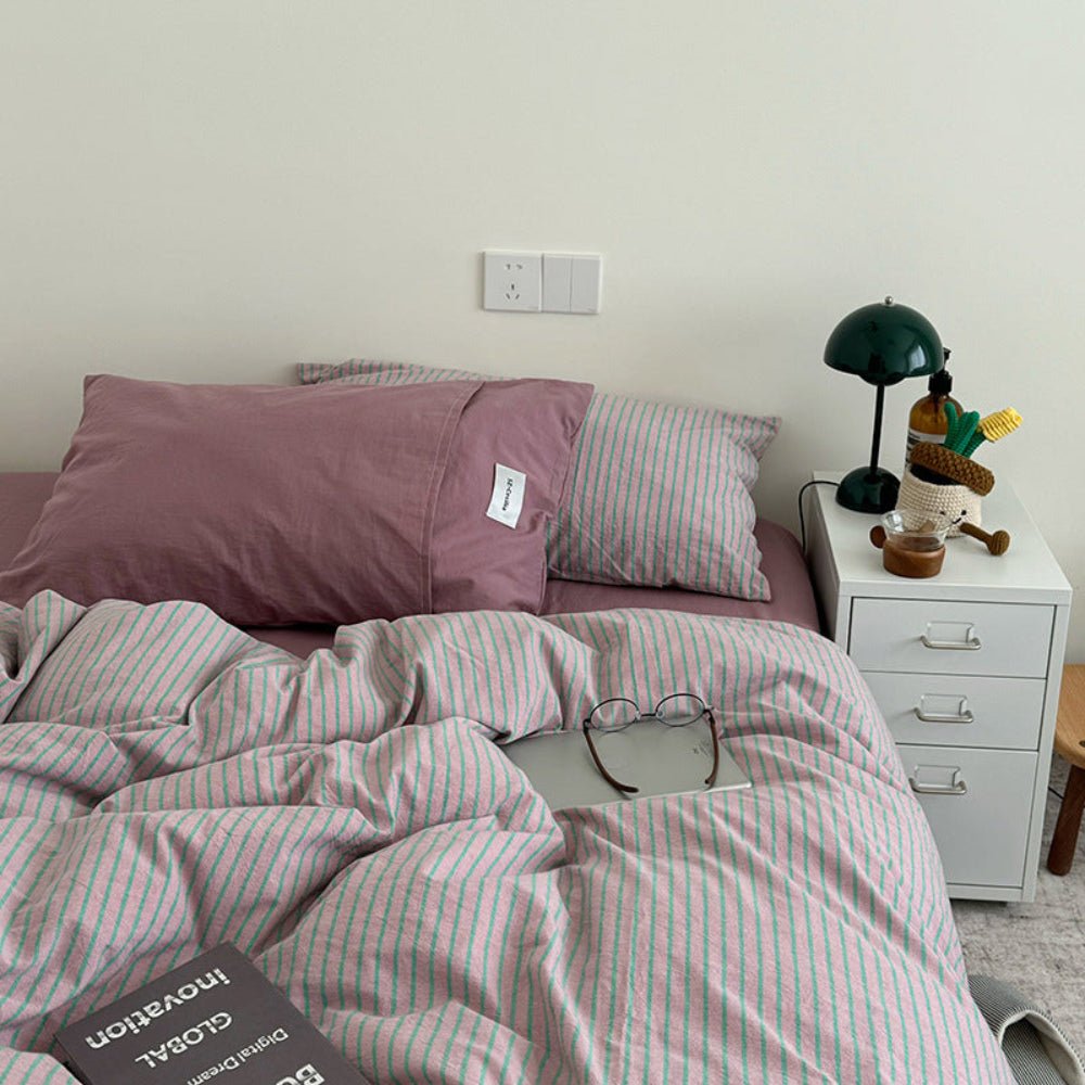 James Striped Bedding Set / Orange