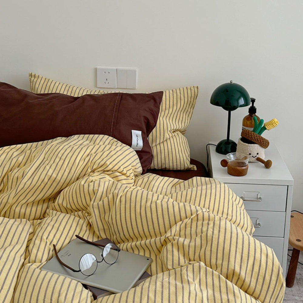 James Striped Bedding Set / Orange