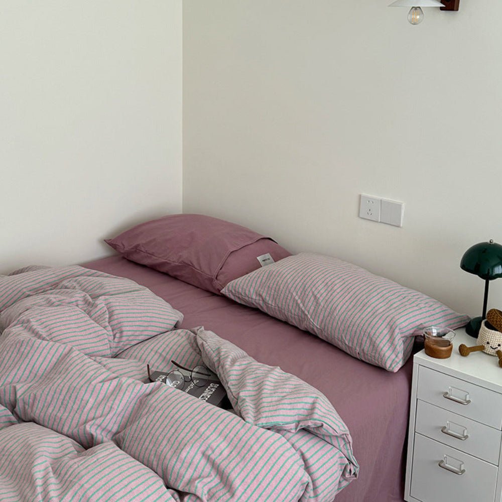 James Striped Bedding Set / Orange