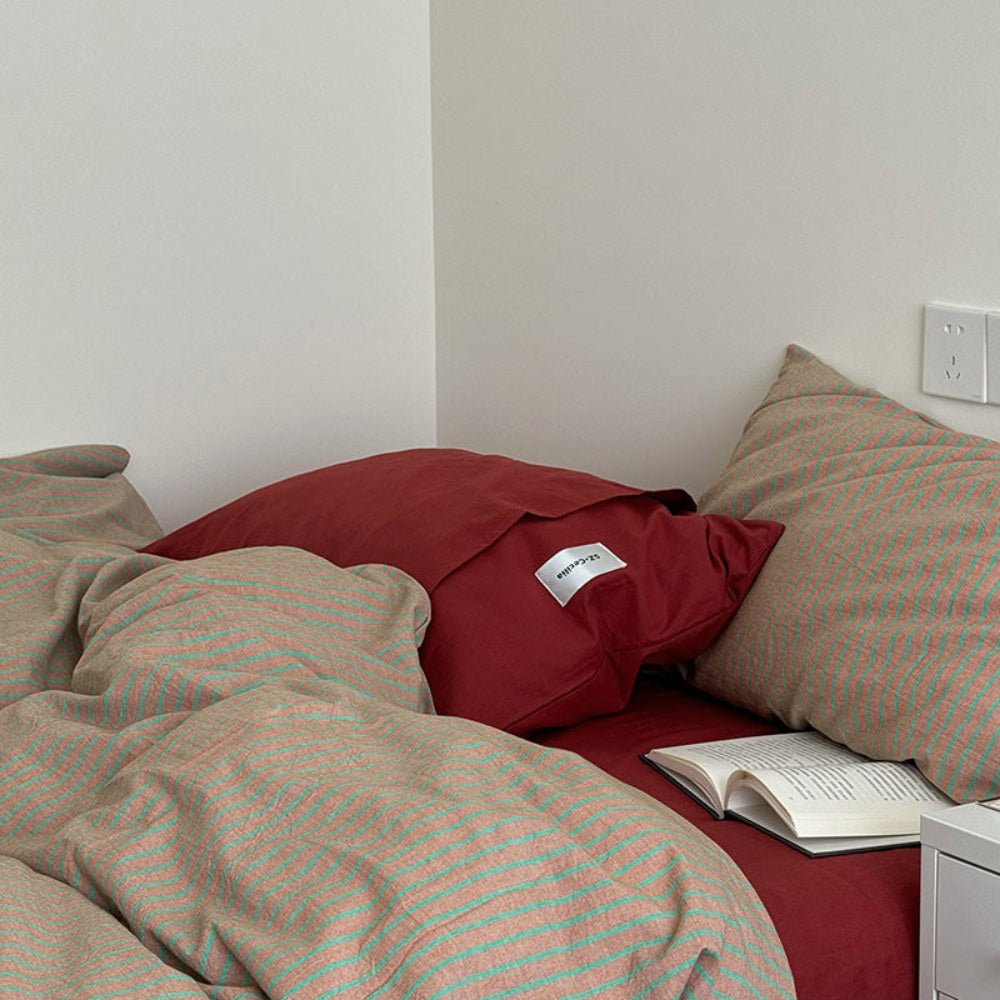 James Striped Bedding Set / Orange