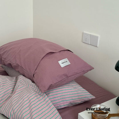 James Striped Bedding Set / Purple