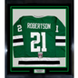Framed Autographed/Signed Jason Robertson 35x39 Dallas Green Hockey Jersey JSA COA