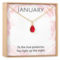 January Birthstone / Garnet Crystal Charm Necklace