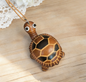 3D Turtle Keychain, Handmade Leather Bag Charm