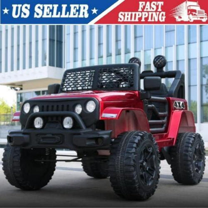 Jeep 24V/12V Kids Electric Ride-On Car with Remote Control, 3 Speeds, and LED Lights