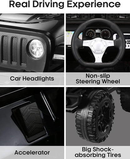 Jeep 24V/12V Kids Electric Ride-On Car with Remote Control, 3 Speeds, and LED Lights