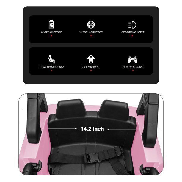 Jeep 24V/12V Kids Electric Ride-On Car with Remote Control, 3 Speeds, and LED Lights