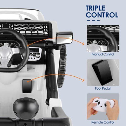 Jeep 24V/12V Kids Electric Ride-On Car with Remote Control, 3 Speeds, and LED Lights