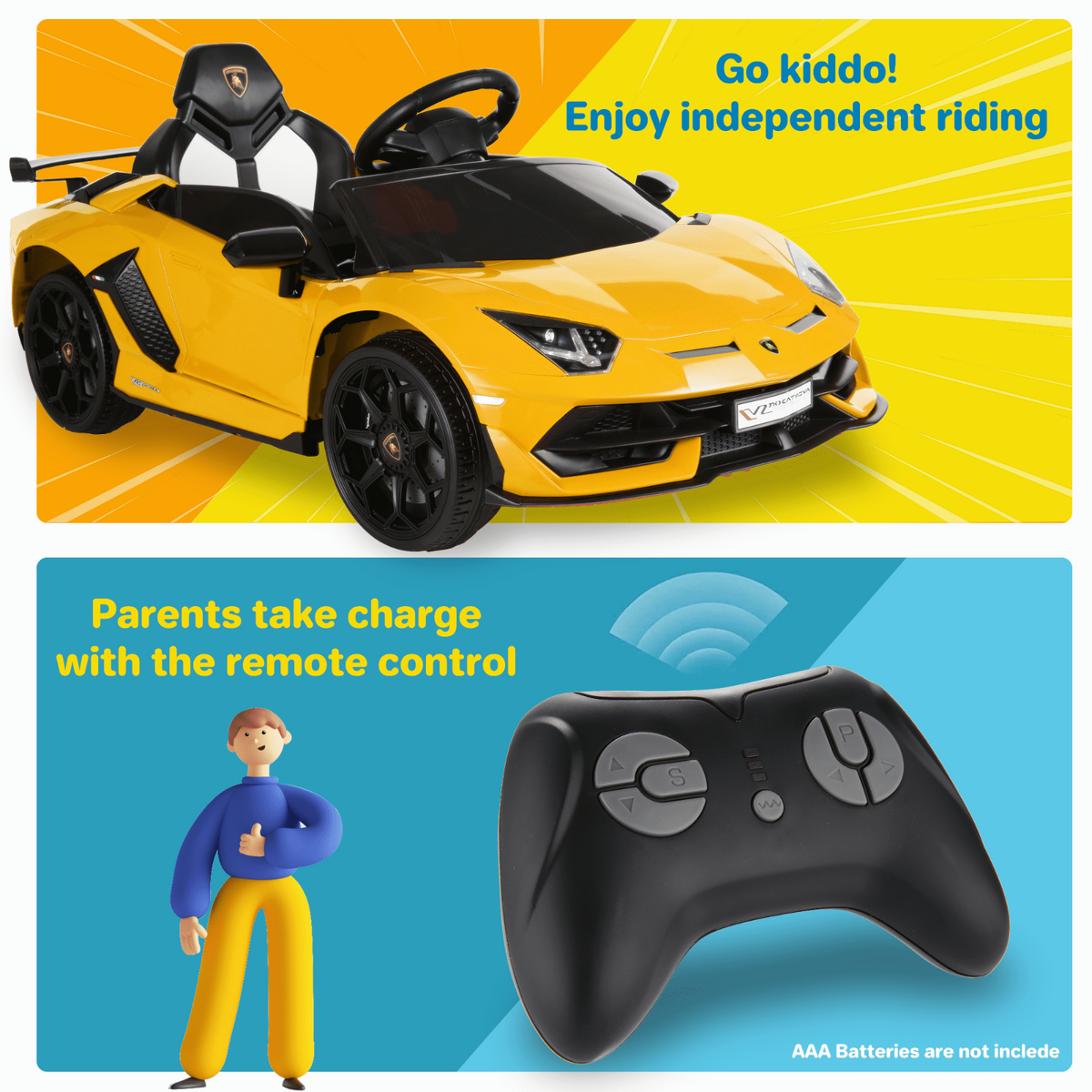Jeep 24V/12V Kids Electric Ride-On Car with Remote Control, 3 Speeds, and LED Lights