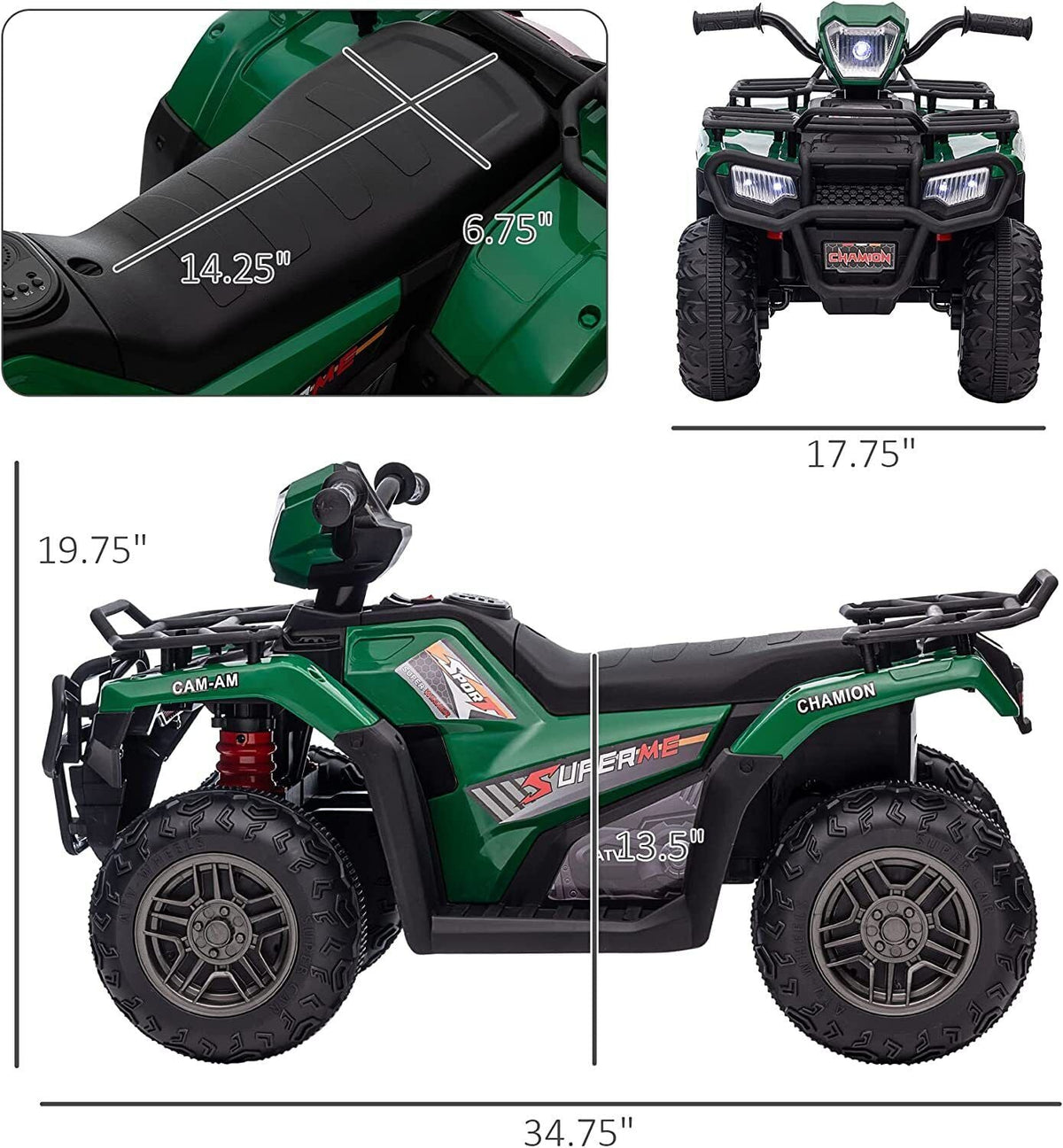 Jeep 24V/12V Kids Electric Ride-On Car with Remote Control, 3 Speeds, and LED Lights