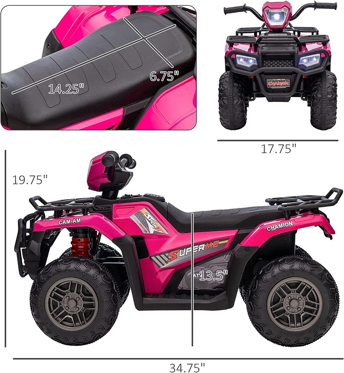 Jeep 24V/12V Kids Electric Ride-On Car with Remote Control, 3 Speeds, and LED Lights