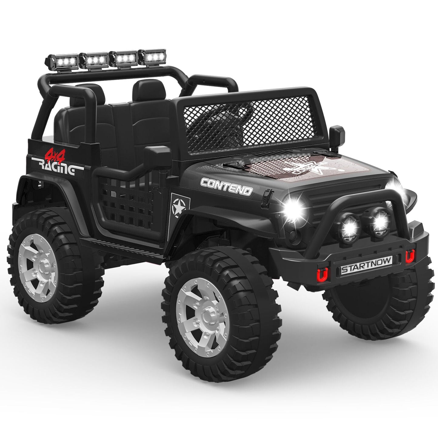 Electric Ride-On Truck for Kids with Remote Control, LED Lights, 2 Speeds, and MP3 Music