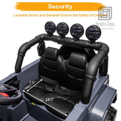 Jeep Kids Ride On Car with Parent Remote Control, Customizable Stickers, and LED Lights - 12V