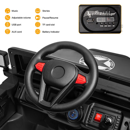 Jeep Kids Ride On Car with Parent Remote Control, Customizable Stickers, and LED Lights - 12V