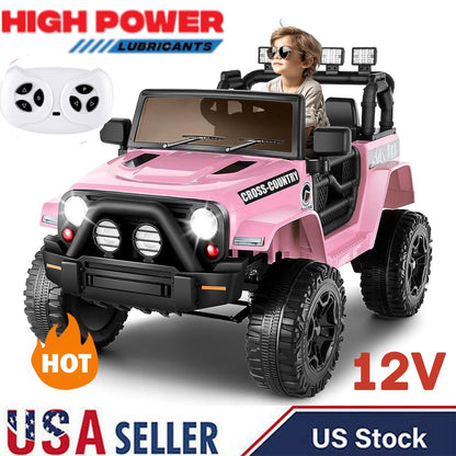 Electric Ride-On Car for Kids with Bluetooth and Music Player - 3 Speed Options
