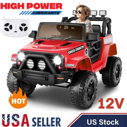 Electric Ride-On Car for Kids with Bluetooth and Music Player - 3 Speed Options
