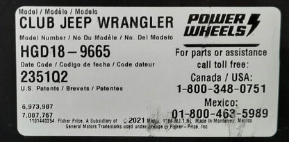 Jeep Wrangler Power Wheels Parts: Stars & Stripes Jammin Upgrade