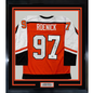 Framed Autographed/Signed Jeremy Roenick 35x39 Philadelphia Orange Hockey Jersey Beckett BAS COA
