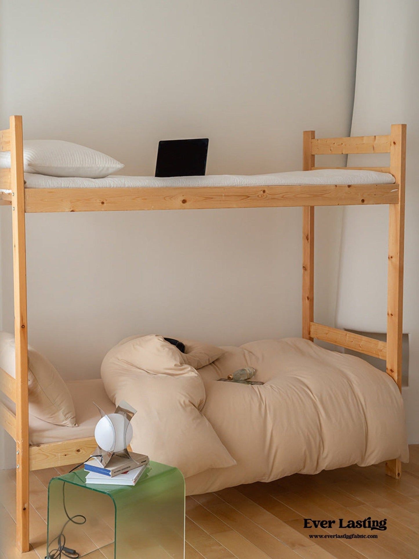Jersey Knit Boho Twin Dorm Bedding Set / Beige Nude