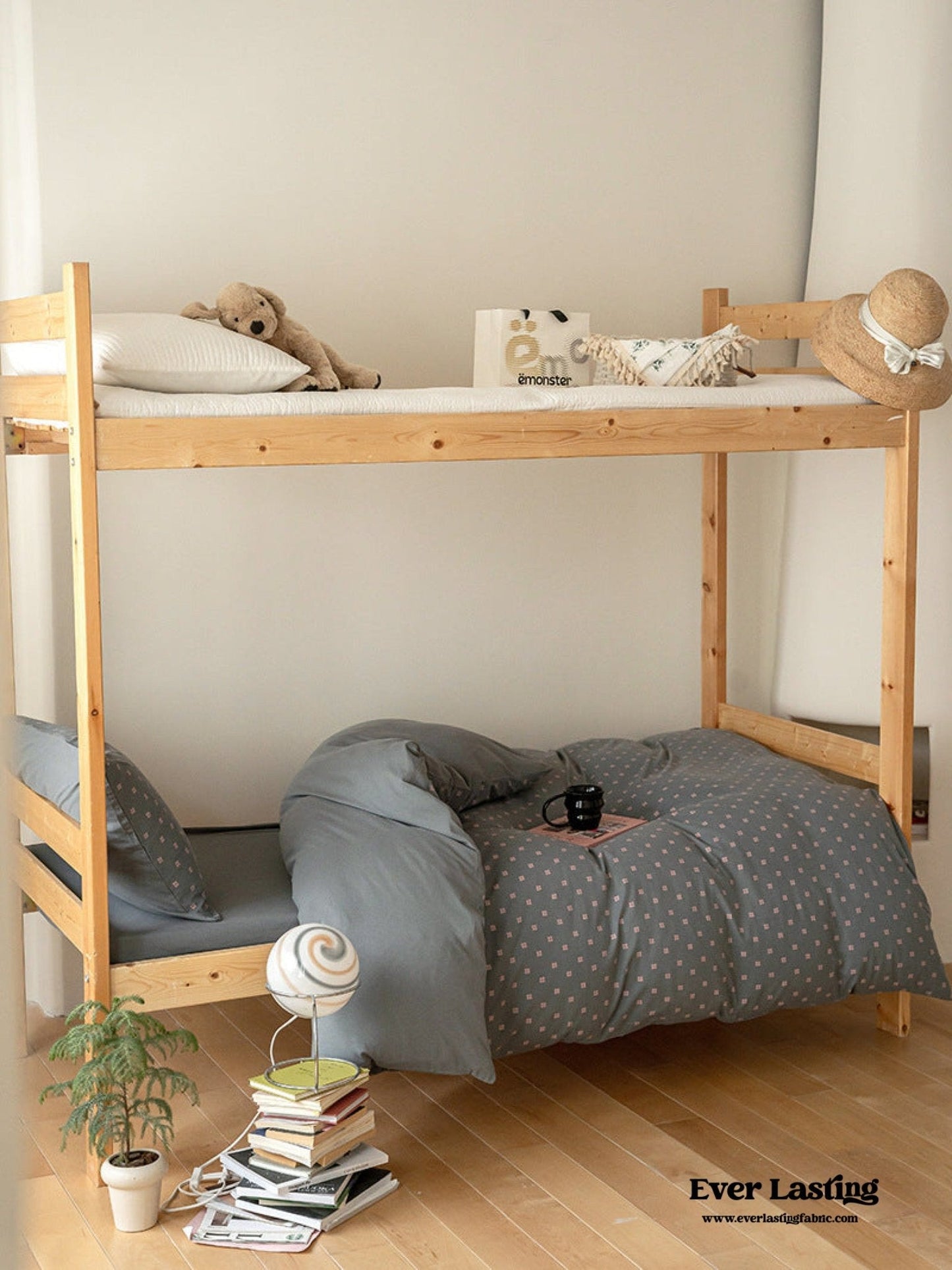 Jersey Knit Boho Twin Dorm Bedding Set / Beige Nude