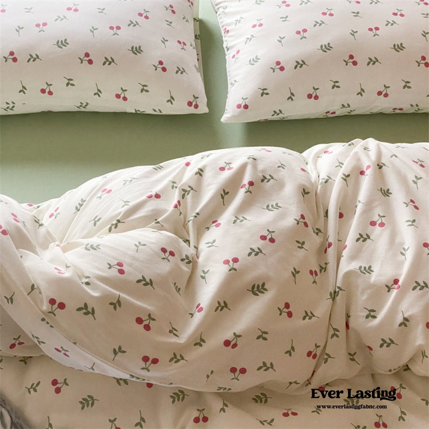 Jersey Knit Cotton Floral Bedding Set / Pink