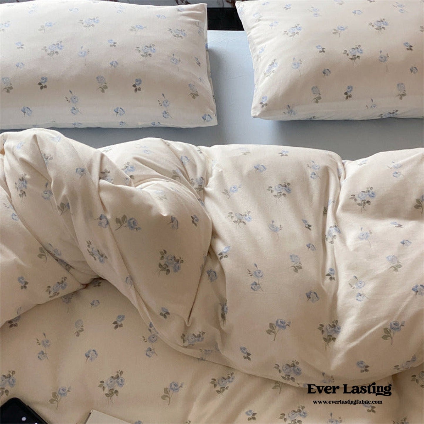 Jersey Knit Cotton Floral Bedding Set / Pink