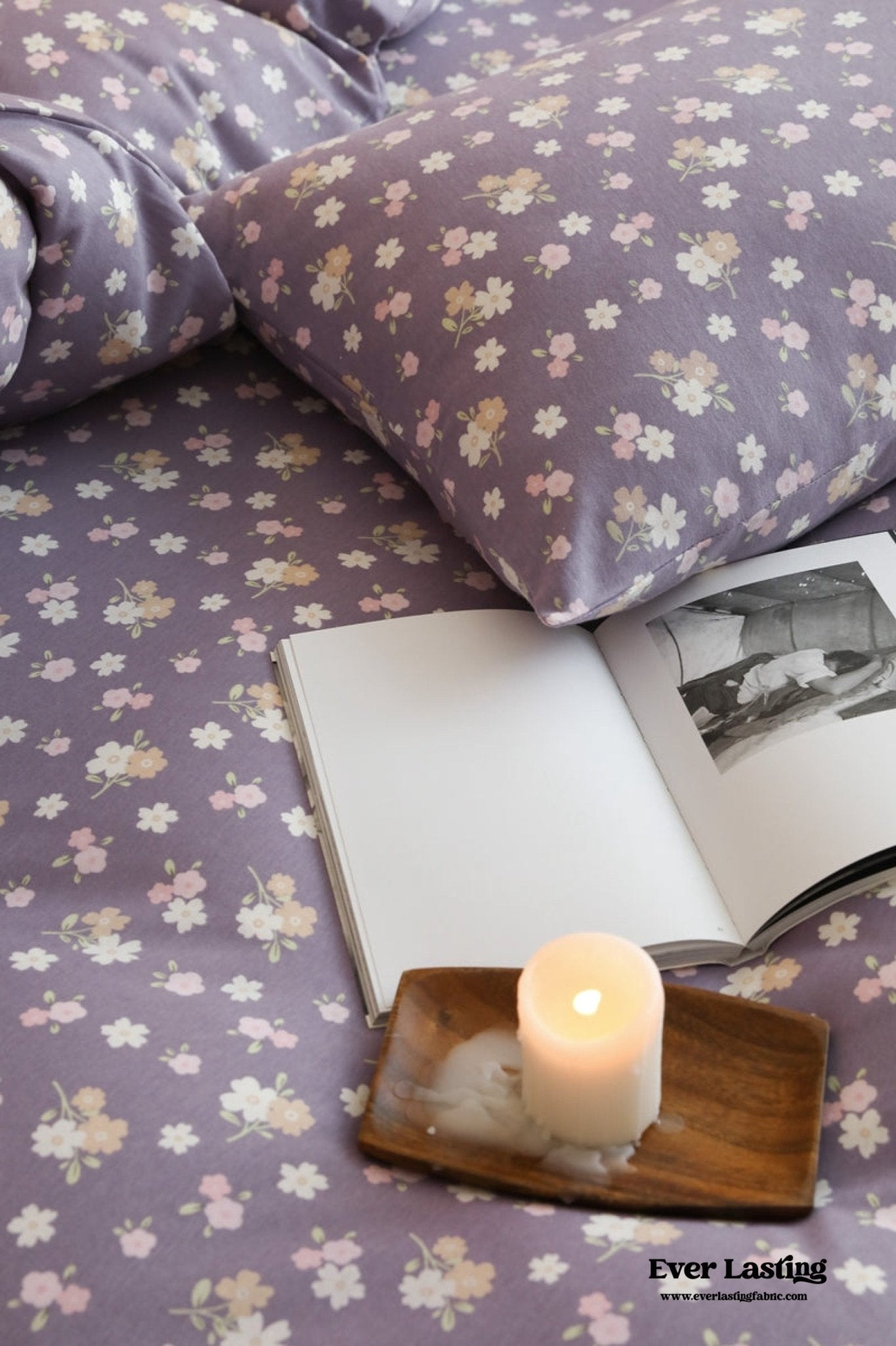 Jersey Knit Cotton Floral Bedding Set / Pink