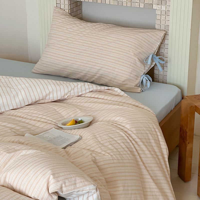 Josie Bow Tied Stripe Pillowcases / Green