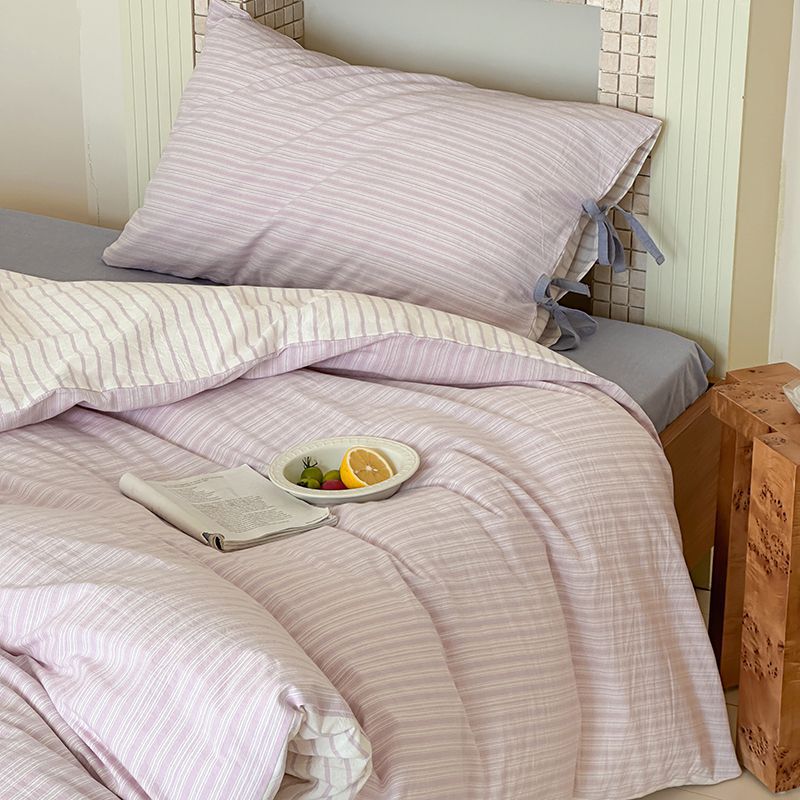 Josie Bow Tied Stripe Pillowcases / Green