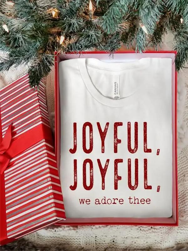 Short Sleeve T-Shirt Short Sleeve Tee - Joyful Graphic Casual