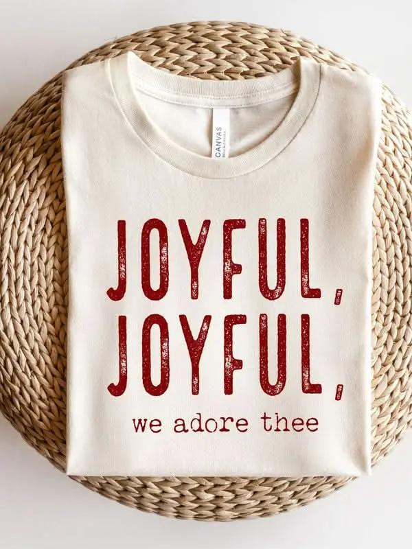 Short Sleeve T-Shirt Short Sleeve Tee - Joyful Graphic Casual