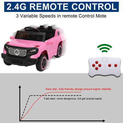 JOYMOR 6V Electric Ride-On Truck for Kids with Remote Control, Music, LED Lights, and Horn