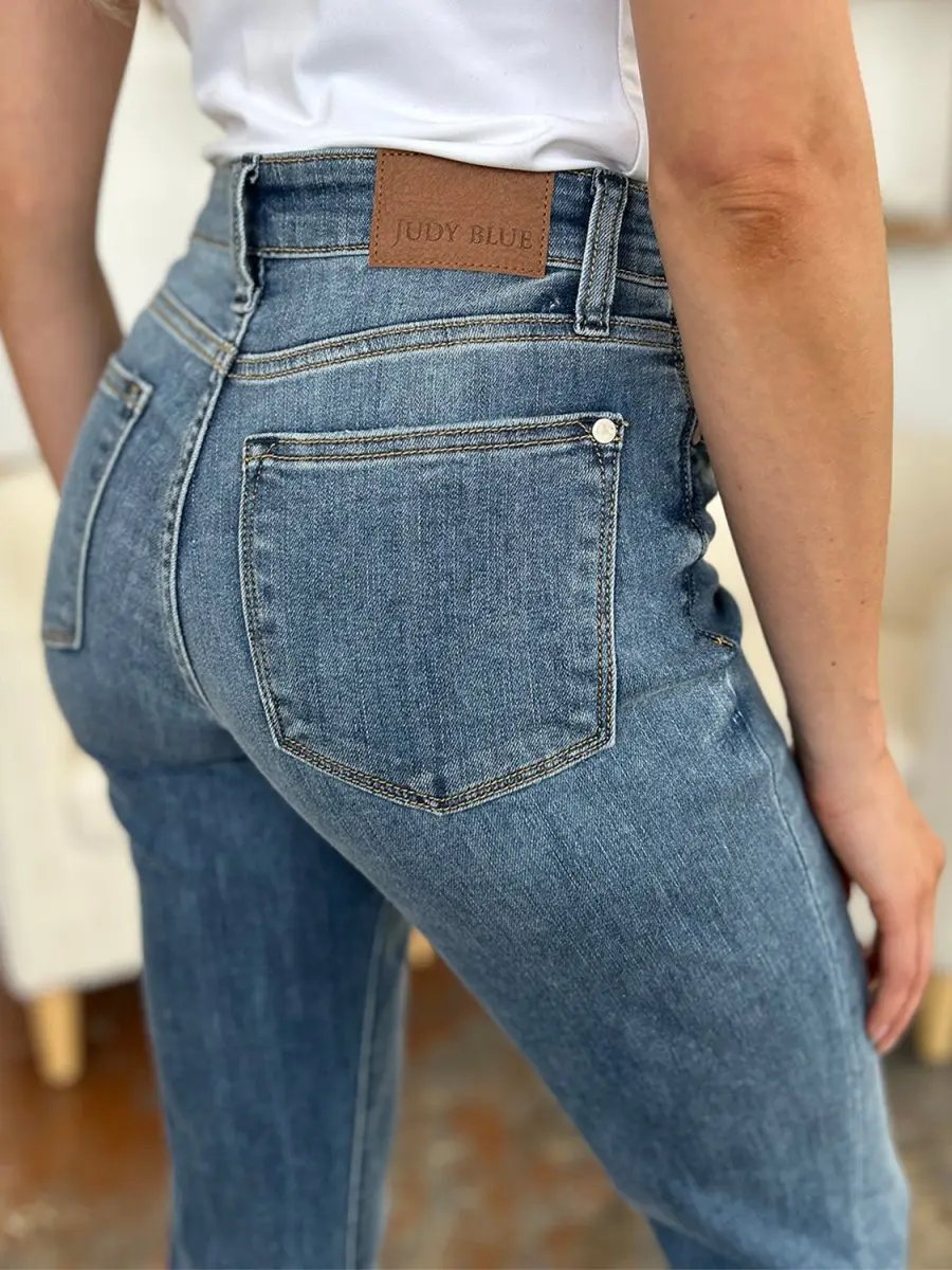 Judy Blue Cuffed Jeans Women's Slim Fit Denim — Everyday Comfort