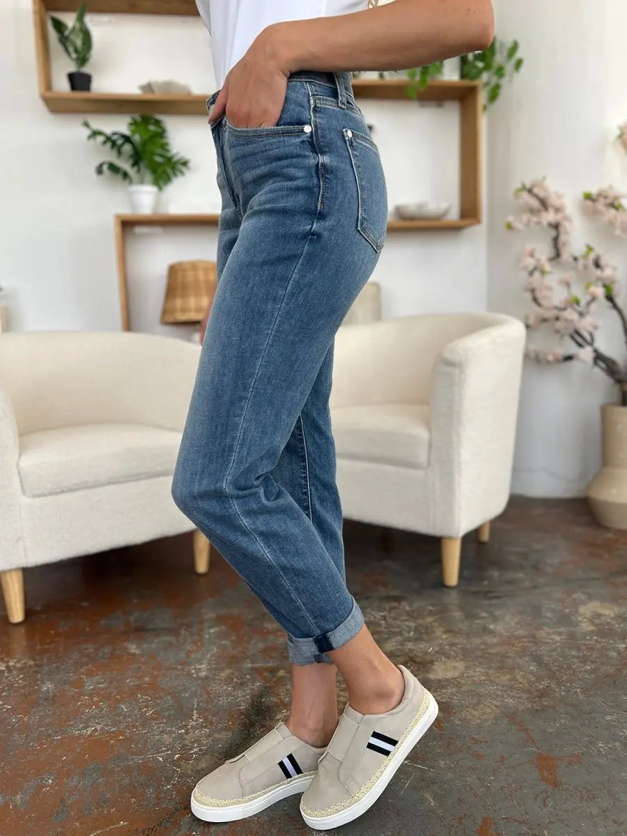 Judy Blue Cuffed Jeans Women's Slim Fit Denim — Everyday Comfort