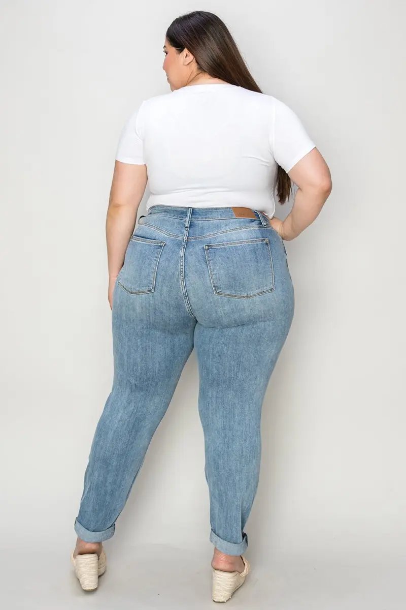 Judy Blue Cuffed Jeans Women's Slim Fit Denim — Everyday Comfort