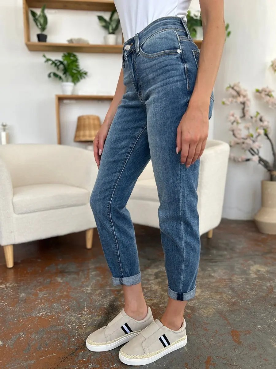 Judy Blue Cuffed Jeans Women's Slim Fit Denim — Everyday Comfort