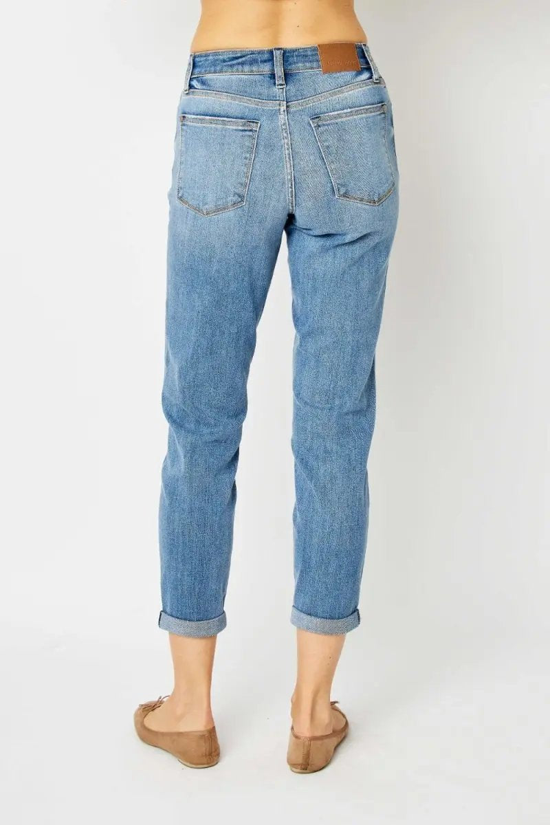 Judy Blue Cuffed Jeans Women's Slim Fit Denim — Everyday Comfort
