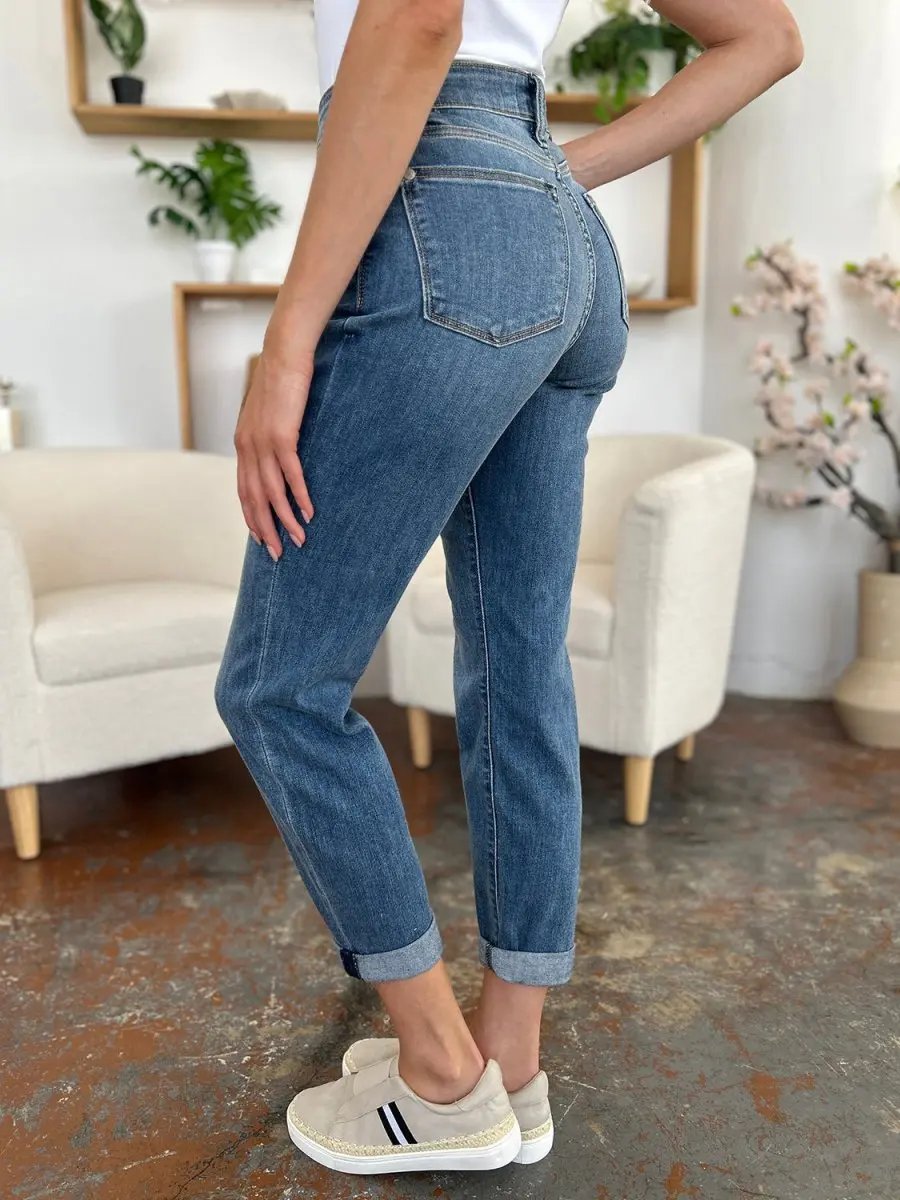 Judy Blue Cuffed Jeans Women's Slim Fit Denim — Everyday Comfort