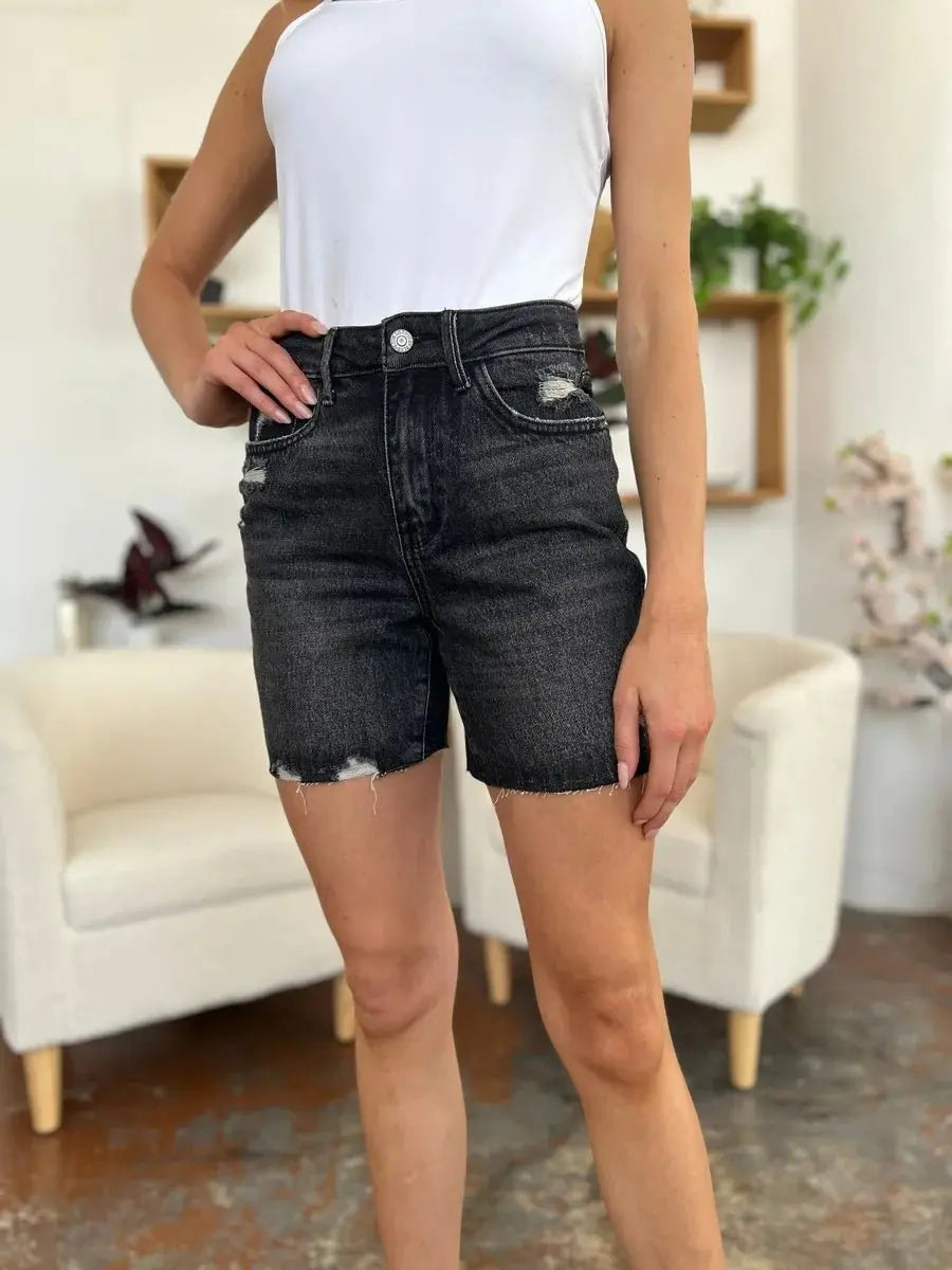 Women's Denim Shorts Denim Shorts - High Waist Comfort Fit - Women's Casual Summer