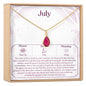 July Birthday Ruby Birthstone Necklace