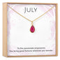 July Birthstone / Ruby Crystal Charm Necklace