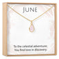 June Birthstone / Alexandrite Crystal Charm Neclace