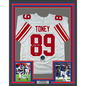 Framed Autographed/Signed Kadarius Toney 35x39 New York White Football Jersey Beckett BAS COA